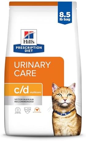 Hill's Prescription Diet c/d Multicare Urinary Care with Chicken Dry Cat Food, Veterinary Diet, 8.5 lb. Bag