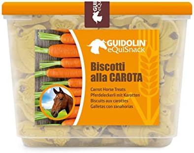 Horse Natural Treats with Superfoods and Real Fruit Pieces, No Sugar Added, Handmade in Italy - 1,54 LB (Carrot)