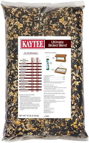 Kaytee Wild Bird Ultimate Birder's Blend Food Seed For Grosbeaks, Cardinals, Nuthatches, Woodpeckers & Other Wild Birds, 10 Pound