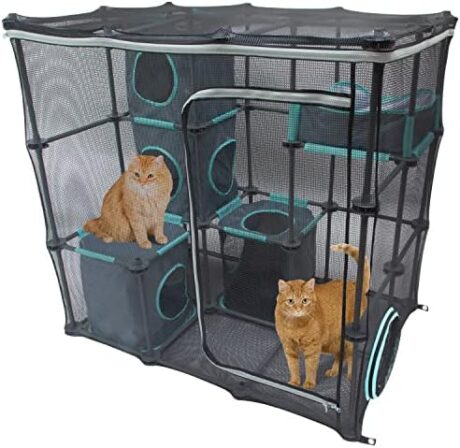 Kitty City Outdoor Catio Furniture and Play Kits for Cats, Outdoor Mega Kit