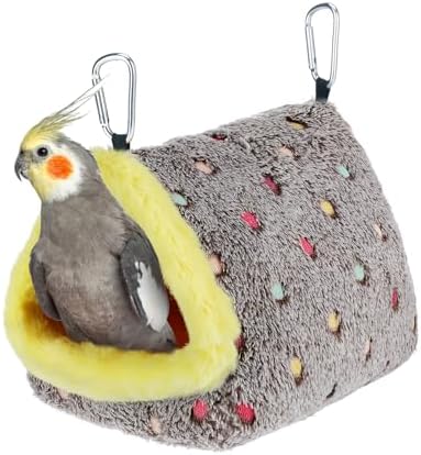 MEWTOGO Medium Warm Bird Nest House - Cozy Bird Bed for Cage with Mat, Hanging Hammock Shed Hideaway Hut for Budgerigar Monk Parakeet Rose-Ringed Parakeet Plain Parakeet Sun Conure Cockatiel