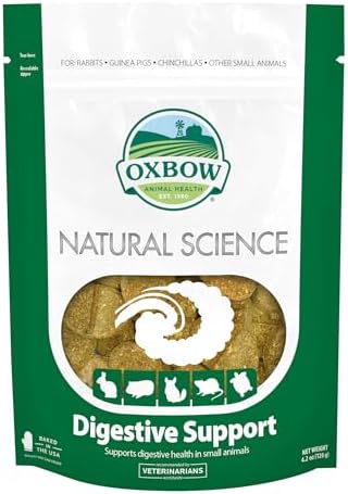 Oxbow Animal Health Natural Science Digestive Support, High Fiber Supplement for Rabbit & Guinea Pig, Made with Timothy Hay, Includes Chicory Root, Ginger Root, Chamomile, Made in USA, 4.2 oz Bag