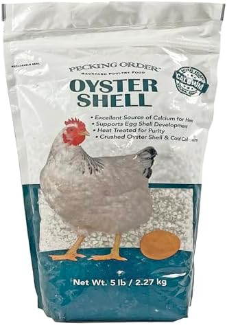 Pecking Order Oyster Shell - Calcium Supplement to Support Laying Hens and Strong Egg Shell Development (5 LB)