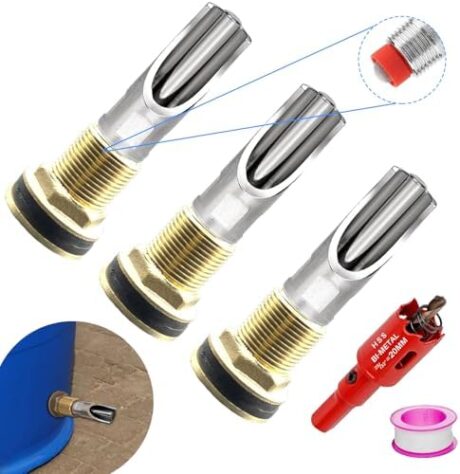 Pig Waterer Nipple 3 PCS Automatic Pig Nipple Drinkers with 3 Pcs Brass Water Tank Connector 1Pcs Hole Opener Pig Waterer Feeder Systems Kit for Hog Pig Goats Swine Piglets Drinking