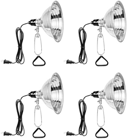 Simple Deluxe Adjustable Clamp Lamp Light Socket with 8.5 Inch Aluminum Reflector, Suit for Max 150 Watt Lamp (No Bulb Included), 6ft 18/2 SPT Cord, 4-Pack
