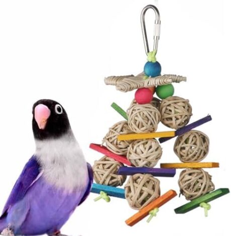 Super Bird Creations Mini Starburst Bird Toy - Colorful Bird Toy for Parrots, Cockatiels, Conures & Parakeets, Cockatiel Toy, Budgie Toys, Bird Toys, Bird Entertainment, Small Bird Size, 5.5" x 2.5"