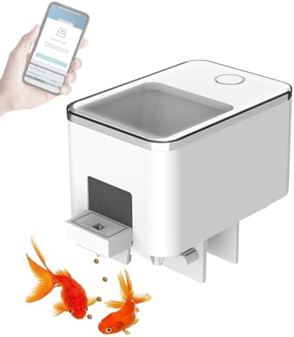 [Upgrade] Geevorks WiFi Automatic Fish Feeder, Intelligent Automatic Dispenser Vacation Fish Feeder for Aquarium Aquarium and Turtle Tank with App Control Timer USB Powered