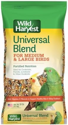 Wild Harvest Universal Blend for Medium and Large Birds 10 Pounds; Fortified Nutrition
