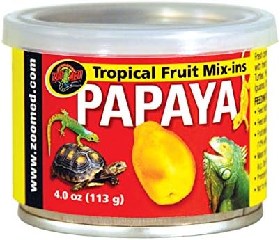 Zoo Med Tropical Friut Mix-ins Papaya Reptile Treat 4 oz - Pack of 2