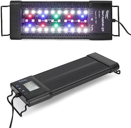 hygger Aquarium Programmable LED Light, for 12~18in Long Full Spectrum Plant Fish Tank Light with LCD Setting Display, 7 Colors, Sunrise Sunset Moon and DIY Mode, for Novices Advanced Players
