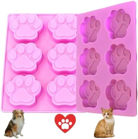 2 Pack Dog Homemade Treat Mold, Puppy Dog Paw Shaped, Reusable Silicone Molds, Easy to clean, Suitable for Microwave Oven, Refrigerator