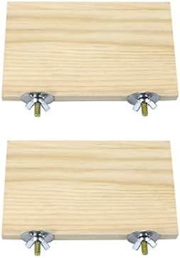 2pcs Bird Perch platform flat Stand Beak Paw Grinding wood for Parrot Parakeet Cockatiel Lovebird Conure Finch Budgie