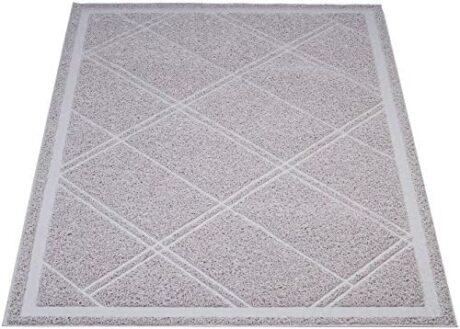 Amazon Basics Less-Mess Cat Litter Box Mat, Unscented, 24" x 35", Grey