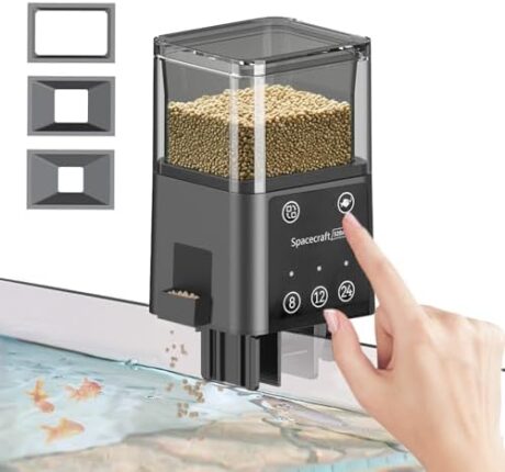 Automatic Fish Feeder for Aquarium, Food Dispenser for Fish Tank 320ML Auto Fishes Moisture-Proof for Goldfish Turtle with Timer for Pellets Strips (Style A)