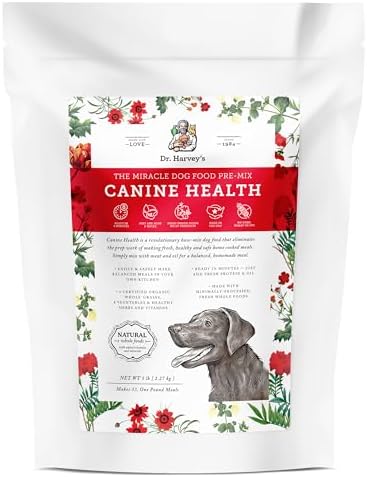 Dr. Harvey's Canine Health Miracle Dog Food, Human Grade Dehydrated Base Mix for Dogs with 9 Vegetables and 6 Organic Whole Grains (5 Pounds)