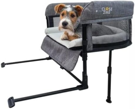 Englacha Close2me Bedside Pet Bed for Cats and Dogs, Elevated Dog Bassinet with Sides, Puppy Crib