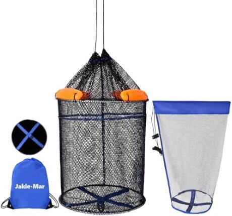 Extra Large Floating Fish Basket for Live Caught Fish, Foldable Fishing Basket with Kayak Livewell Fishing