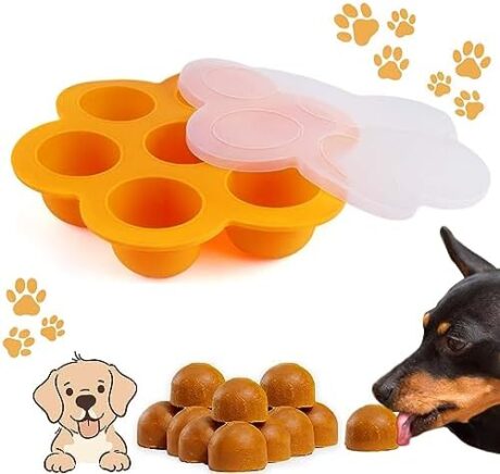 Frozen Dog Treat Mold Large for Pupsicle with Lid, Silicone Ice Tray Molds for Freezing, Freeze Refill Treats for Pupsicle Toy 25 lbs and Up