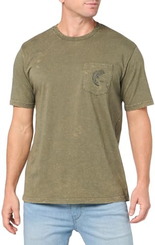 HUK Short Sleeve Mineral Wash Pocket Tee, Fishing T-Shirt for Men