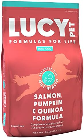 Lucy Pet Formulas for Life Salmon, Pumpkin, & Quinoa Dry Dog Food, All Life Stages, Digestive Health, Sensitive Stomach & Skin, 25lb bag