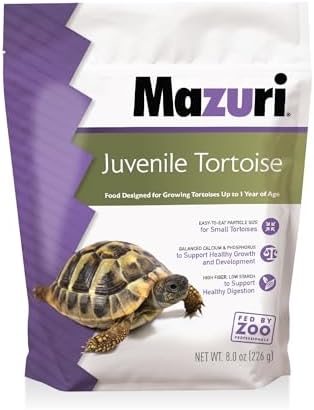 Mazuri | Juvenile Tortoise Food for Baby Tortoises | 8 Ounce (8 oz) Bag