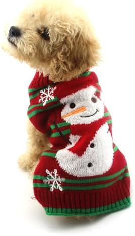 NACOCO Dog Snow Sweater - Snowman Holiday Pet Clothes for Small Dogs and Cats - Christmas Xmas New Year (Snowman, M)