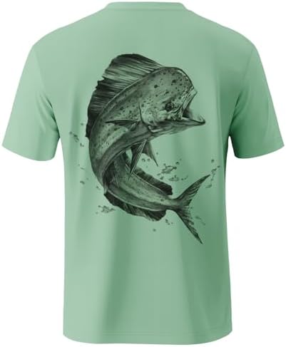 Palmyth Mens Fishing Shirts UPF 50+ Sun Protection Short Sleeve UV T-Shirts Breathable Quick-Dry