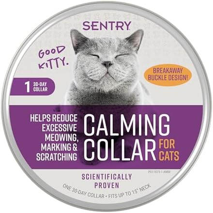 Sentry Calming Collar for Cats, Long-Lasting Pheromone Collar Helps Calm Cats for 30 Days, Reduces Stress, Anxiety, Loud Noises and Separation, 1 Count