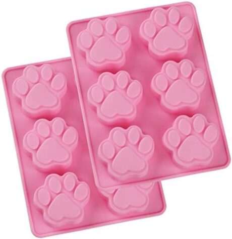 WARMBUY Silicone Molds for Dog Treats Soap Making and Chocolate, Animal Paws, 2 Pack