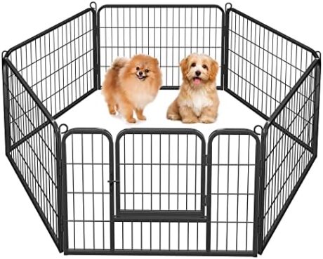 Yaheetech Dog Playpen Indoor, Extra Wide Outdoor Dog Fence Foldable Pet Puppy Exercise Pen for Yard/Garden/RV Camping, 6 Panels 24 Inch Height x 32 Inch Width