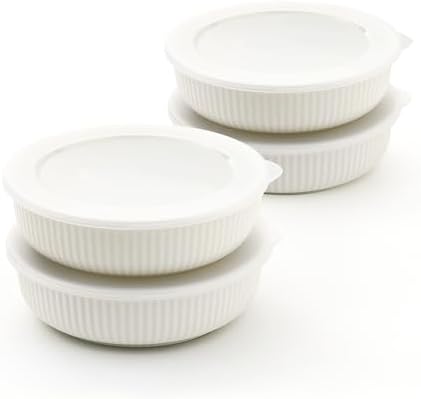 ZEN Porcelain Serve and Store Airtight Container 9oz Freeze Bowls Set of 4