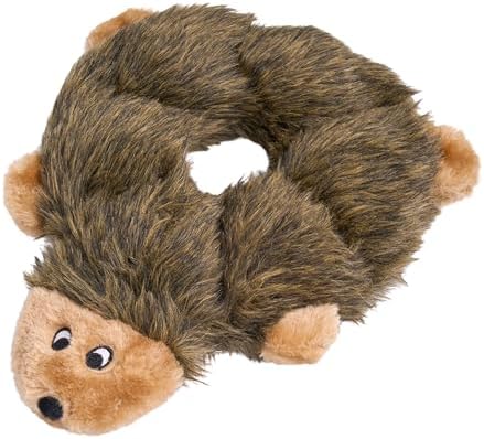 ZippyPaws Loopy - No Stuffing Dog Toys to Keep Them Busy, for Small, Medium, & Large Dogs, Squeaky Pet Toy for Boredom, Unstuffed Chew Toy, Soft Plush Puppy Products, Hedgehog - 10"