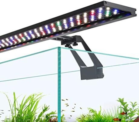 hygger Clip On Full Spectrum Aquarium LED Light, 18W Day-Night Dual Timer Sunrise-Day-Sunset-Moon Fish Tank Light, Adjustable Timer Brightness with 9 Colors for Planted Tank