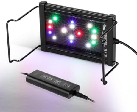 hygger New Mode 24/7 Timer LED Aquarium Light, Auto On Off Full Spectrum Fish Tank Light Fish Colorful/Sun/Nightlight/Wrgb Cycle Mode for Freshwater Plants Tank (for 7in~12in Long Tank)