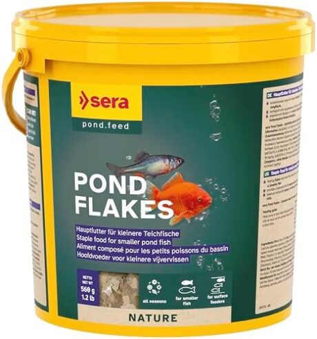sera Pond Flakes Fish Food 1.2 lb/3800 ml | Staple Food for Smaller Pond Fish | Rich in Vitamins & Minerals | Balanced Diet for Healthy & Active Fish | for e.g. Goldfish, bitterlings & Juvenile Fish