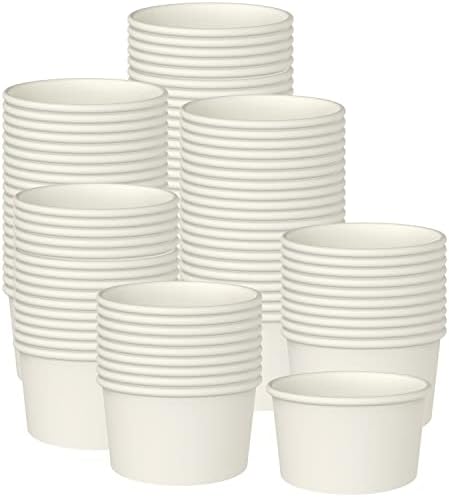150 Pcs 9 Ounce Paper Ice Cream Cups Disposable Dessert Bowls for Hot or Cold Food, Sundae, Frozen Yogurt, Soup, White