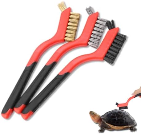 3 Pcs Turtle Cleaning Brush, Remove Aquatic Mud, Dirt, & Contaminants from Tortoises Shells, Aquarium Brush for Cleaning Turtle, Reptile Food Dish