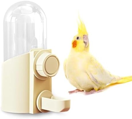 Automatic Hanging Bird Water Bottle - No Drip Cage Mounted Waters Feeder for Parakeets, Cockatiels, Budgies, Lovebirds, Finches, Canaries, Parrots (Bird Cage Accessories Travel Essential)