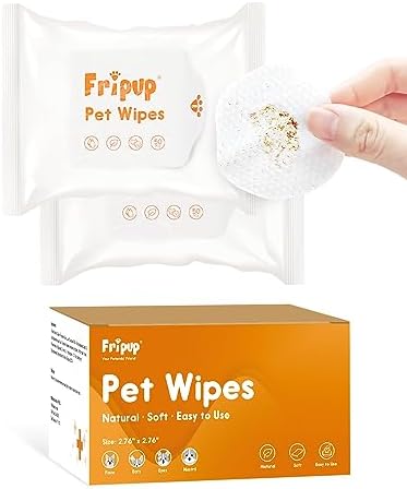 Dog Eye Wipes, Travel Size Pet Wash Pads for Ear Face Wrinkle Cleaning, Gentle Tear Stain & Eye Discharge Remover for Cats Kitten Puppy, Essential Small Dog Items, Soft 100 Count (Pack of 2)