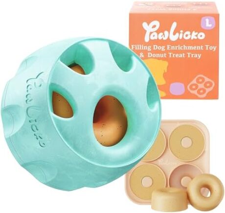 Dog Toy & Frozen Treat Tray - Compatible with Refill Pops, Freezable Fillable Rubber Dog Toys for Boredom, Reduce Anxiety, Dog Enrichment Puzzle Toy for Medium Large Dogs >25 lbs(Green)