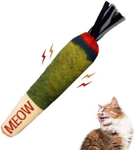 Doobie Catnip Toys for Cats - Soft, Bite-Resistant Cat Chew Toys with Long Shape for Kicking and Stress Relief