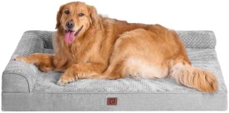 EHEYCIGA Memory Foam Dog Bed XLarge Sized Dogs, Extra Large Dog Bed Orthopedic with Washable Removable Cover, Waterproof XL Pet Bed Couch, 44x33x6 Inches, Grey