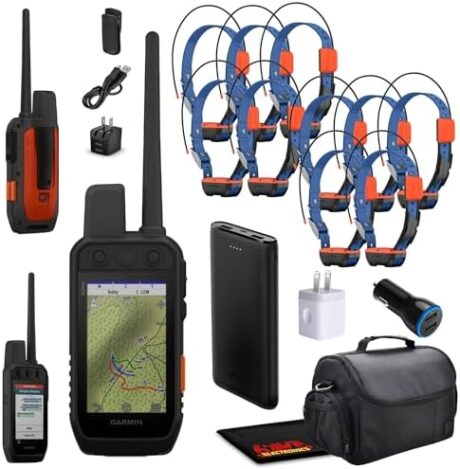 Garmin Alpha 300i Handheld Advanced Dog Tracker & Training System with inReach Technology Bundle with 10x Garmin Alpha T20 Tracking Collar for Dogs with GPS + Field Bag + Accessories