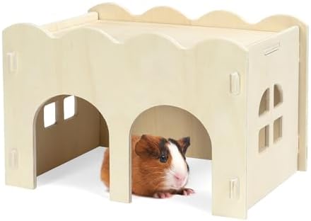 Guinea Pig House - Habitat Hideouts for Pet Guinea Pigs Ferrets Dwarf Rabbits Chinchillas and Other Small Animals - Guinea Pig Accessories (Medium)