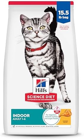Hill's Science Diet Indoor, Adult 1-6, Easy Litter Box Cleanup, Dry Cat Food, Chicken Recipe, 15.5 lb Bag