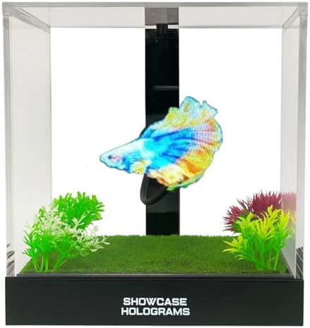 Hologram Fish Tank | Holographic Aquarium with Moving Fish | Plug & Play, Lightweight & Durable | Perfect for Home, Office, Business or Gifts