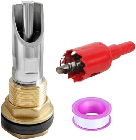 Joywayus 1PCS Stainless Steel Automatic Pig Nipple Water Drinker Feeder Waterer + 1PCS Brass Water Tank Connector Bulkhead Fitting + 1PCS Hole Opener Kit for Sows Piglets Drinking