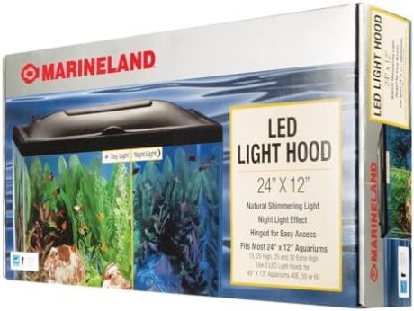 Marineland LED Light Hood for Aquariums, Day & Night Light 24 by 12-Inch,Blacks & Grays