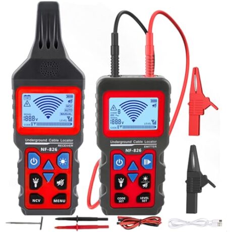 NOYAFA NF-826 Underground Cable Locator Wire Tracker, for Dog Fence Cables Irrigation, Wall and Underground Pipeline Wire Detector, Advanced Circuit Breaker Finder for Wall and Underground Cables