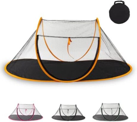 Outdoor Cat Enclosures, Portable Cat Tent for Bearded Dragon, Dogs and Small Animals, Cat Outdoor Tent with Foldable Bag(Orange)